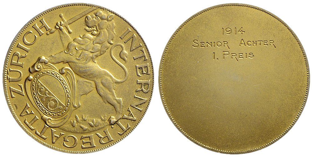 Medaglie: Zurich, Silbermedaille 1914, REGATTA – Usato da Chiasso venduto da Novamarketing