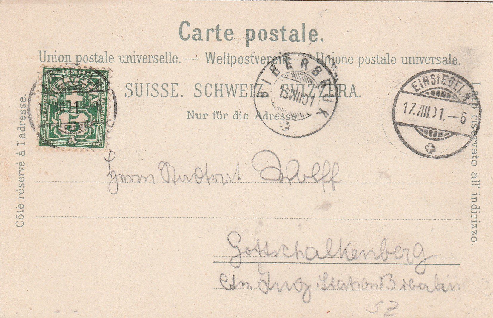 Cartes postales: Kt.Schwyz-Einsiedeln-Litho 1901 – D'occasion à uttwil par Koehlerfred 1