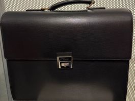 New St. Dupont Black Leather Briefcase - 41x33x12