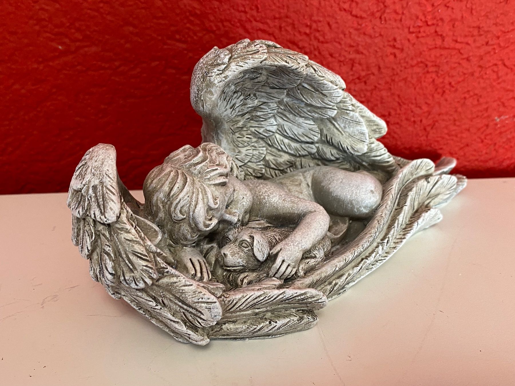 Statuette: Süsser Engel, schlafend mit Hund, Neu – Nuovo e nell'imballaggio originale da Zäziwil venduto da Emlea 3