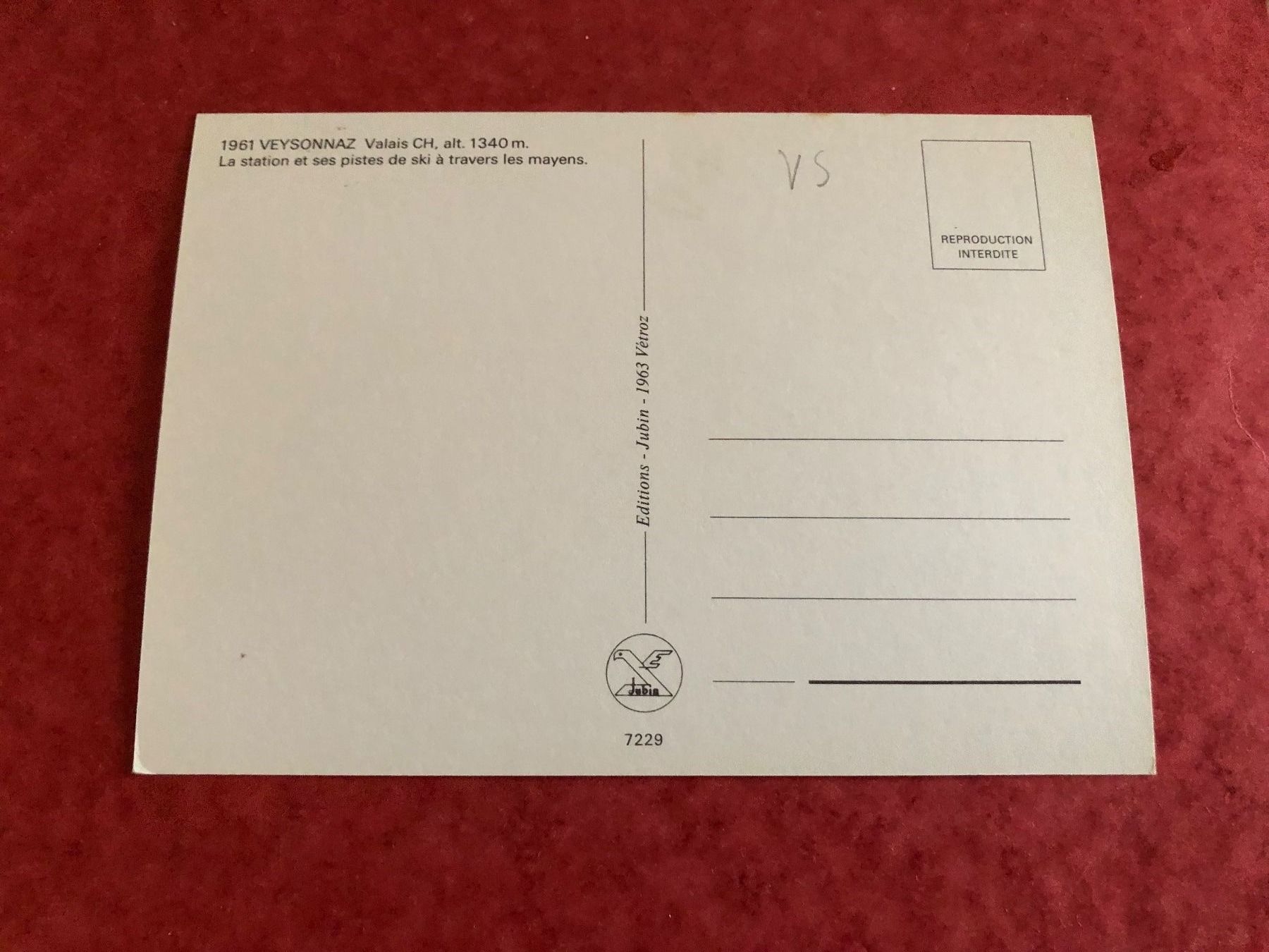 Cartoline postali: Vesonnaz Wallis Gesamtansicht – Usato da Küttigen venduto da Melisch1000 1