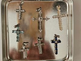 Kreuz Anhänger Halskette Echtsilber