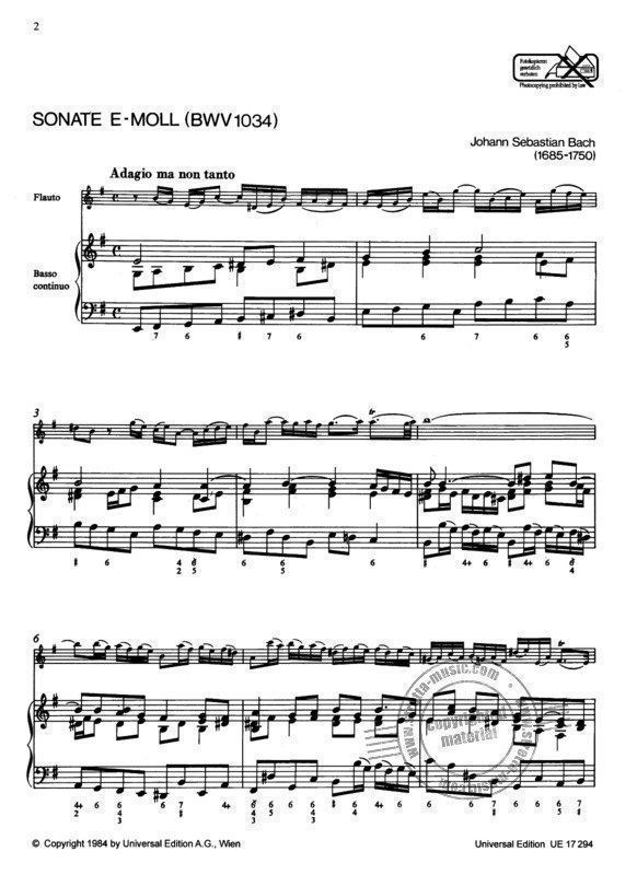 Musikinstrumente: J.S. Bach - Sonate e-Moll / Sonate E-Dur – Neu (gemäss Beschreibung) aus Moosseedorf von Feinbein 1