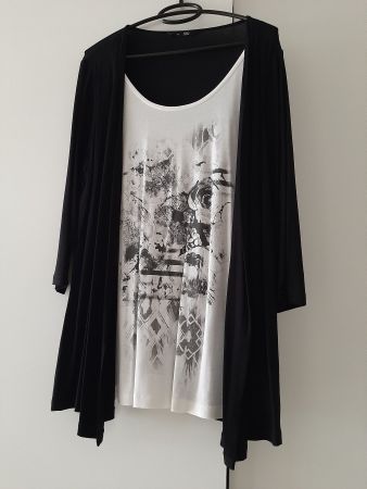 Ellen Amber T-Shirt mit integrierter Strickjacke Gr. M