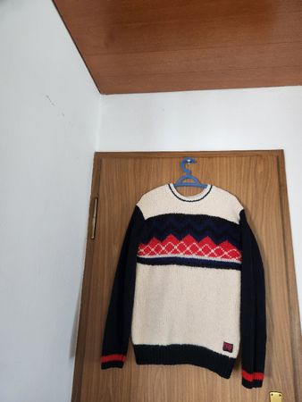 Pull Scotch & Soda couleur beige motif graphique taille M