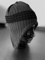 Peru-Mütze gestrickt, Fleecefutter, anthrazit, 1-size