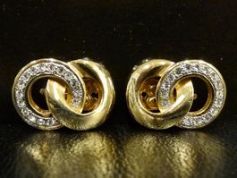 Vintage Ohrclips Clips Ohrschmuck Gold Strass 70er 80er 90er