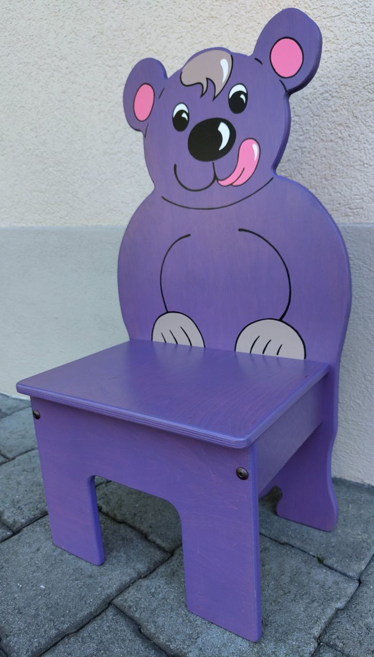 Stühle: Kindermöbel / Stuhl Bär lila – Neu (gemäss Beschreibung) aus Stettfurt von deltacharlie1 1