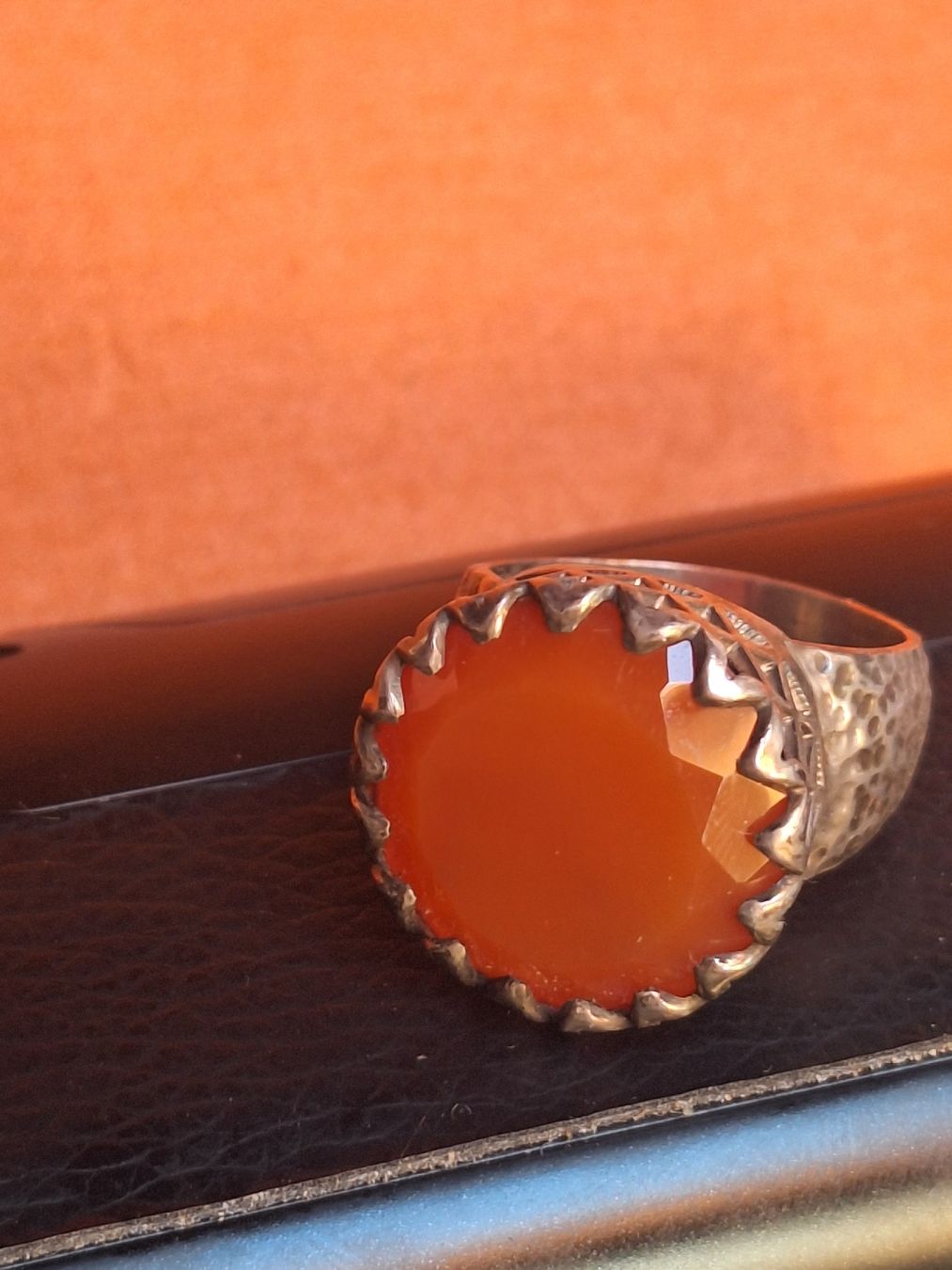 Anelli: Bague argentée avec pierre orange 925 – Usato da Tannay venduto da v1n1p00h 3