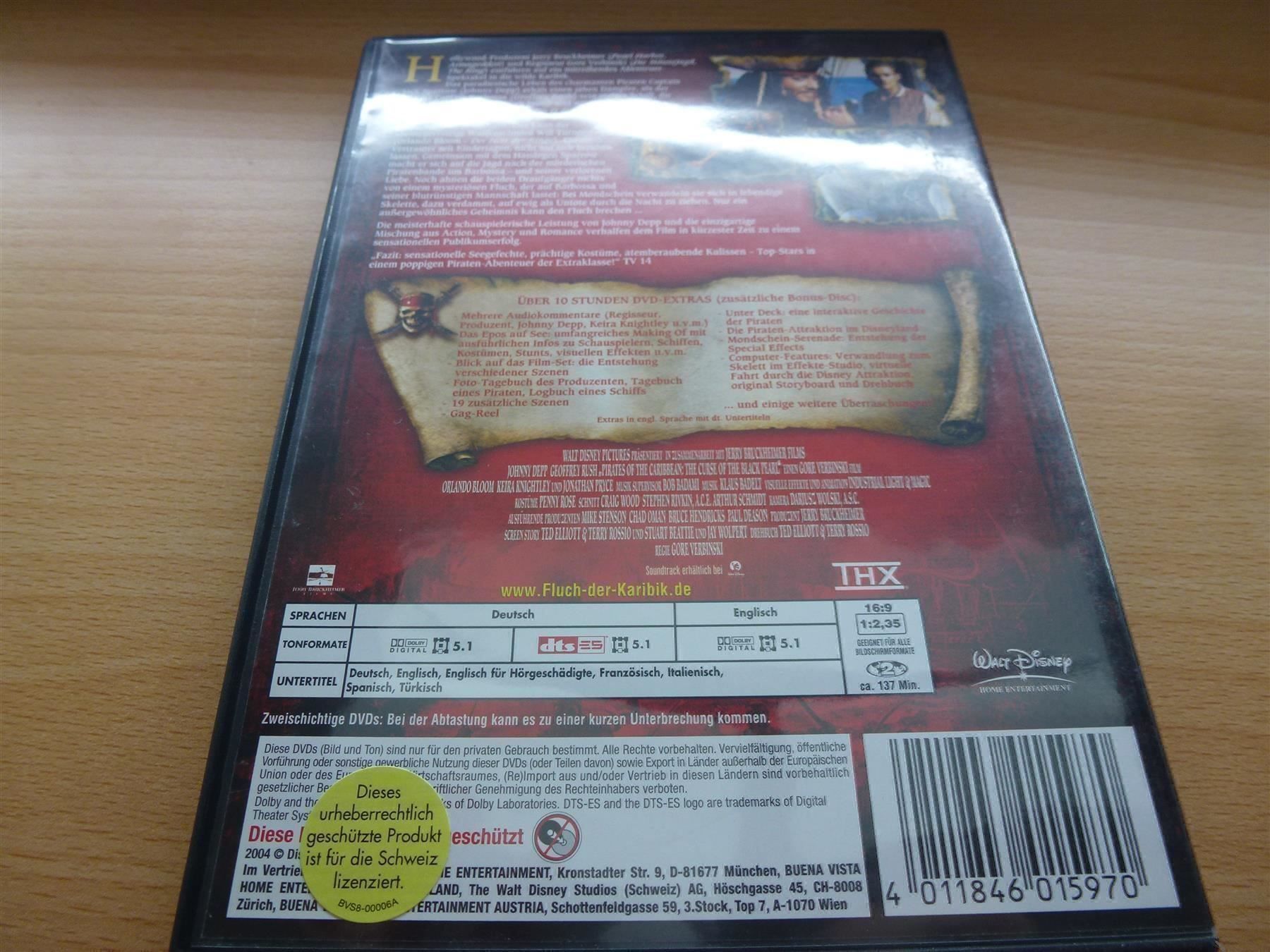 Tutti i DVDs: Fluch der Karibik (2DVD) – Usato da Hombrechtikon venduto da HGK50 1