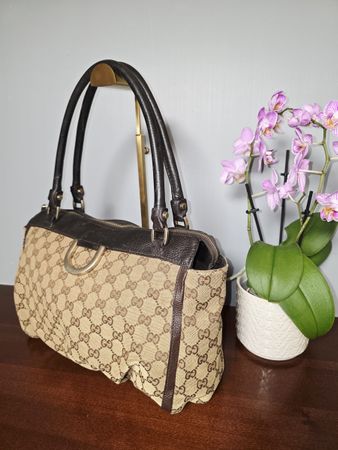 Gucci Handtasche GG Canvas Leder braun, beige, gute Zusta