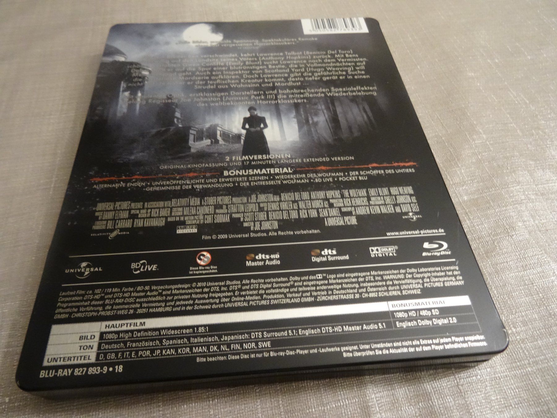 Alle DVDs: Wolfman - Extended Director's Cut- Blu-Ray Steelbook – Gebraucht aus Olten von Disc-Verkauf 2