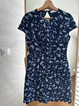 Sandro Paris Kleid Spitze Dunkelblau/Hellblau – Gr. 2 (38)