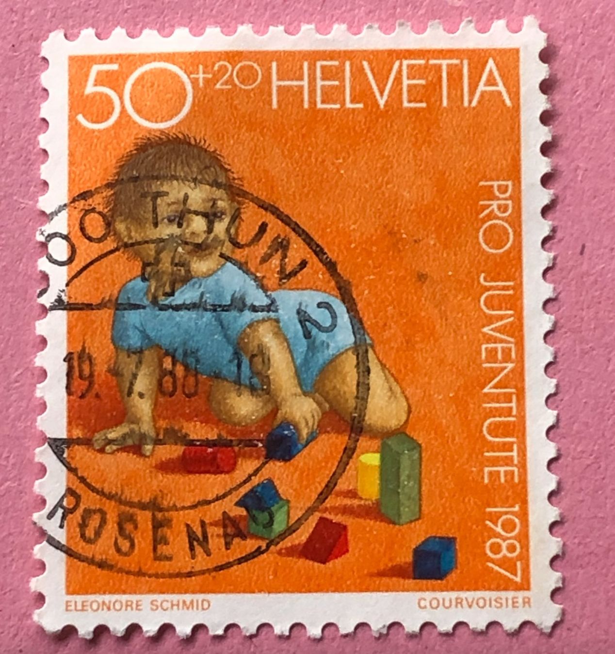 Tous les timbres: Nr.J 304 Kriechendes Kind Pro Juventute GESTEMPELT 1987    – D'occasion à Aarau par Billa007