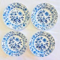 4 Antike Meissen Zwiebelmuster Dessertteller – Knaufzeit