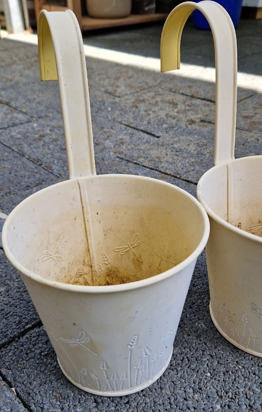 Vasi per fiori: 4x Hänge-Blumentöpfe, 2x gelb, 2x grau – Usato da Gasel venduto da sale65 1
