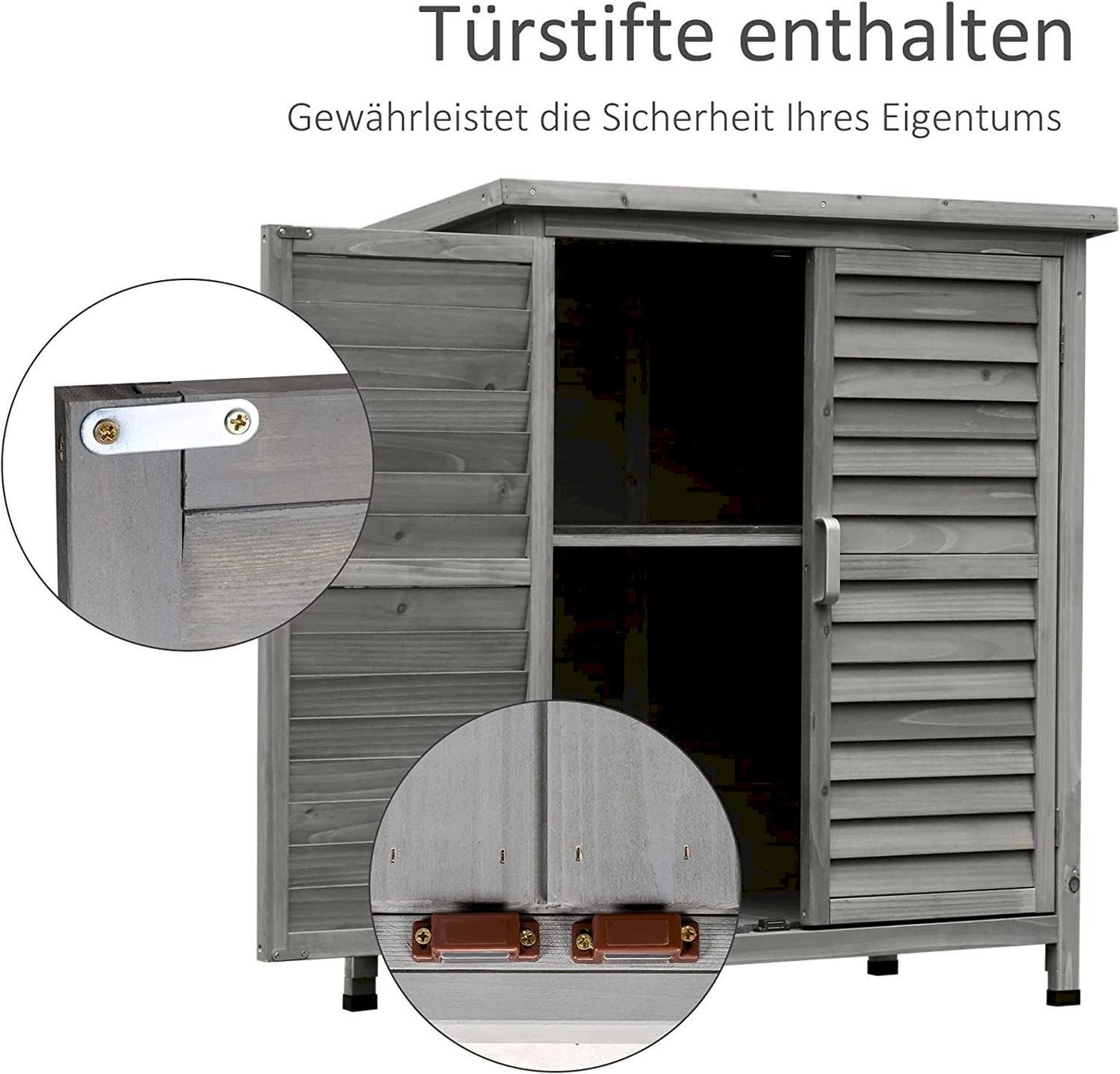 Box contenitori: Gartenschrank Holz 87x46,5x96,5cm grau – Nuovo e nell'imballaggio originale da Bottighofen venduto da zaap 4