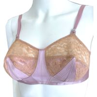 BH Satin Gr. 70B lila-beige Baumwolle Spitzen VINTAGE 1930s