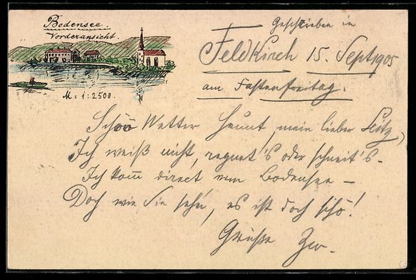 Ansichtskarten: Handgemalt: Friedrichshafen, Vorderansic – Gebraucht aus Berlin von bartko-reher