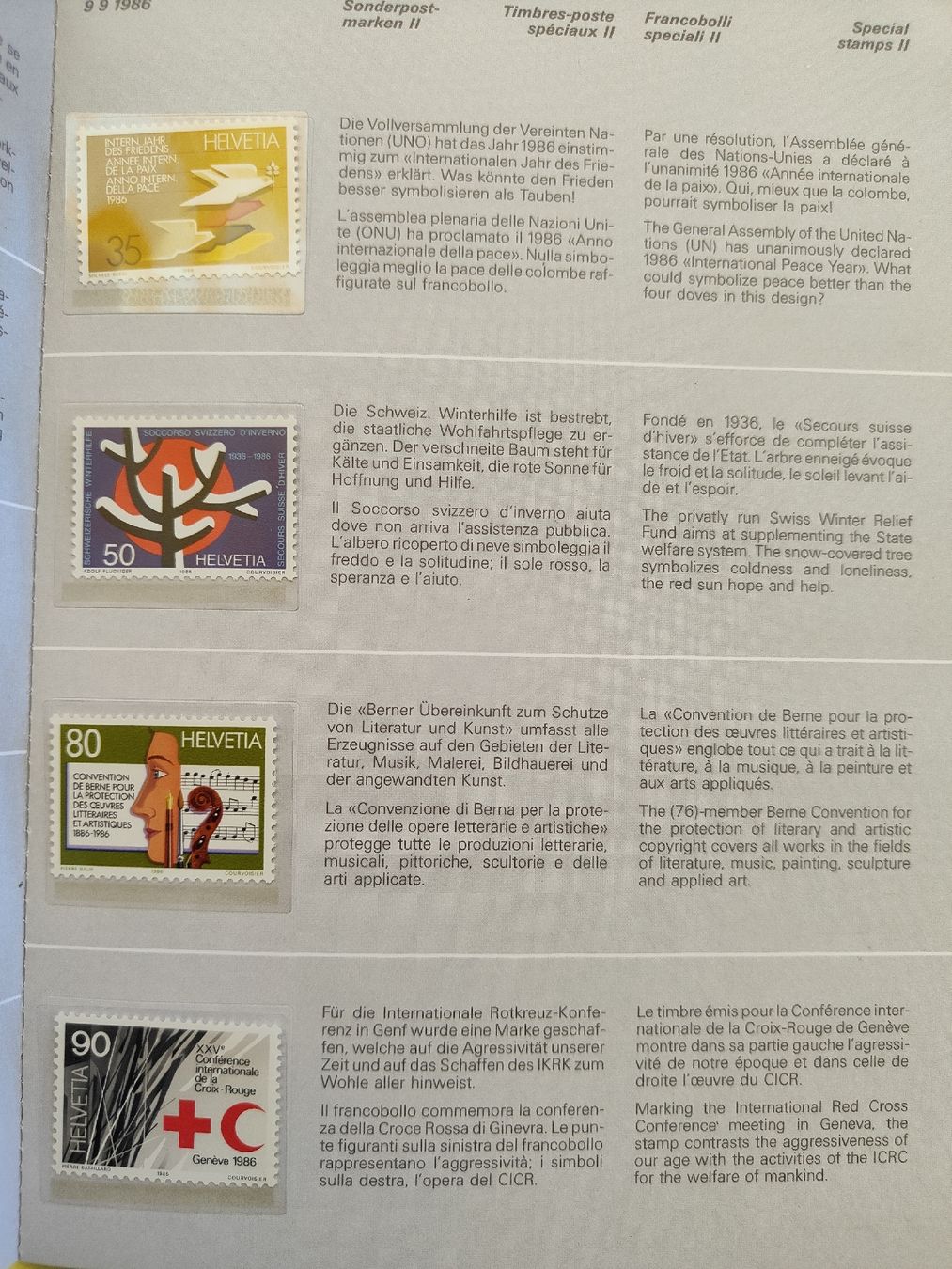 Alle Briefmarken: Jahrbuch der Post 1986 – Neu (gemäss Beschreibung) aus chur von Hmars 1