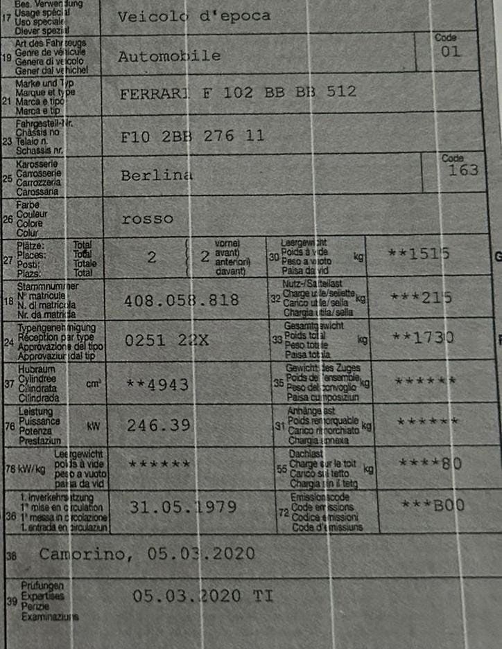Ferrari Automobili: FERRARI 512 BB – Usato da Luzern venduto da sprudelkoenig 8