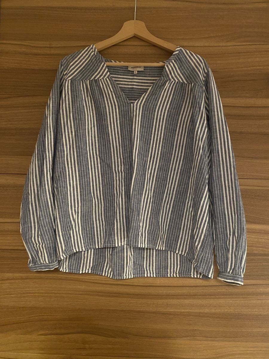 Woolrich Camicette: Camicia a righe blu e bianche Woolrich – Nuovo (secondo la descrizione) da Lugano venduto da mariavenezia 1