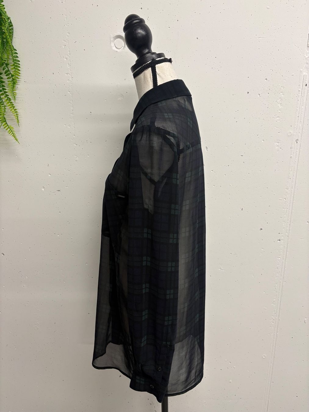 Camicette: McGregor Bluse transparent kariert schwarz Gr. 38 – Nuovo (secondo la descrizione) da Regensdorf venduto da sec_l5cr 3