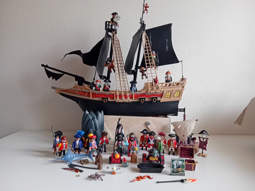  Foto zu Playmobil, Piraten, Piratenschiff, Kanone, Soldaten, Floss 