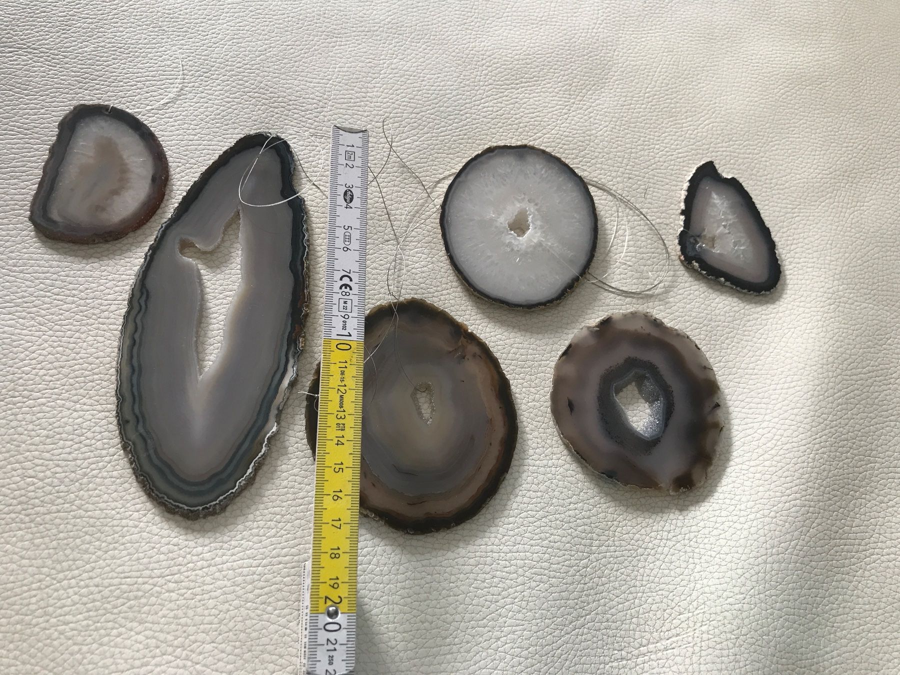 Minerali & Pietre curative: 6 Achatscheiben natürlich – Usato da Wettingen venduto da Andres54 1