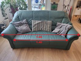 Top Zustand Ledersofa, 3-plätzig, Petrol, Longlife!