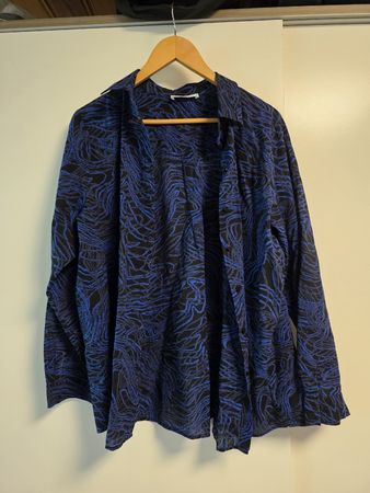 Gerry Weber Shirt Blue Black Print Size 44 Good Condition
