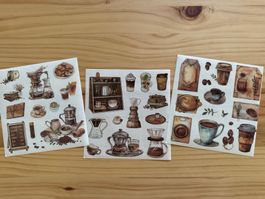 Sticker Aufkleber Scrapbook Kaffee Coffee Nostalgie 15