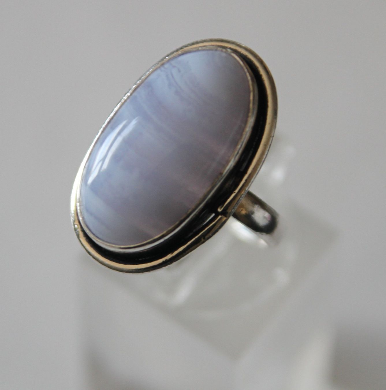 Anelli: Neu: Chalcedon Ring Schmuck Grösse 56 /16 – Nuovo (secondo la descrizione) da Matten b. Interl venduto da EdelsteineInterlaken 1
