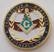 Münze FREIMAURER 1 goldfarben Freemason Friendship Morality