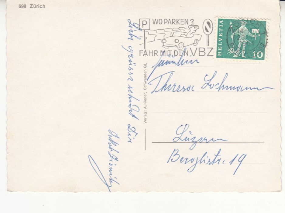 Cartoline postali: Zürich 1964 – Usato da Bürglen TG venduto da StampGraf 1