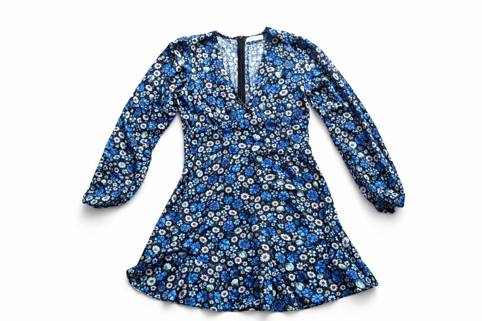 Vestiti: Geblümtes Kleid Blau Langarm Damen – Nuovo (secondo la descrizione) da Fully venduto da VaneaSelection 1