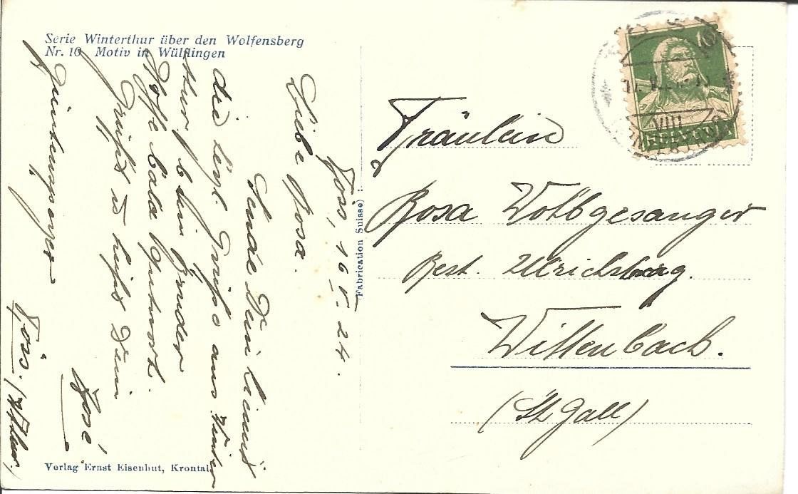 Cartoline postali: AK  Winterthur - Wülflingen. – Usato da Appenzell venduto da mai25 1