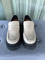 Kate Spade Cream Leather Lug Sole Loafers - Size 39.5
