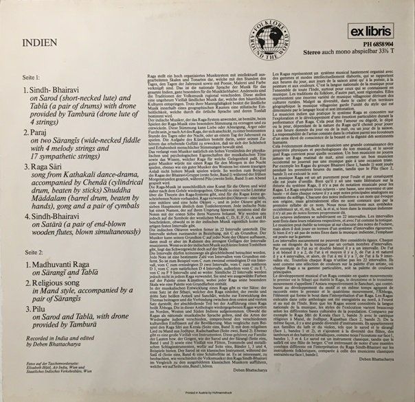 Schallplatten: Indien – Classical Ragas from India (LP) – Gebraucht aus Grüningen von dptal1898 1