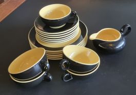 Villeroy & Boch Biarritz Tee-/Kaffee Set 1950er schwarz gelb