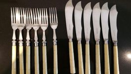 Vintage Tafelmesser & Gabel Set Besteck England Fischmesser