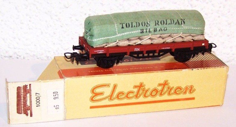 Renfe Modelleisenbahnen: Electrotren H0 1000/7: "Toldos Roldan", mit Säcken + Plane – Neu und originalverpackt aus Brüttisellen von Rentner44zh