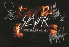 SLAYER original in person Autogramm Grossfoto / Zertifikat