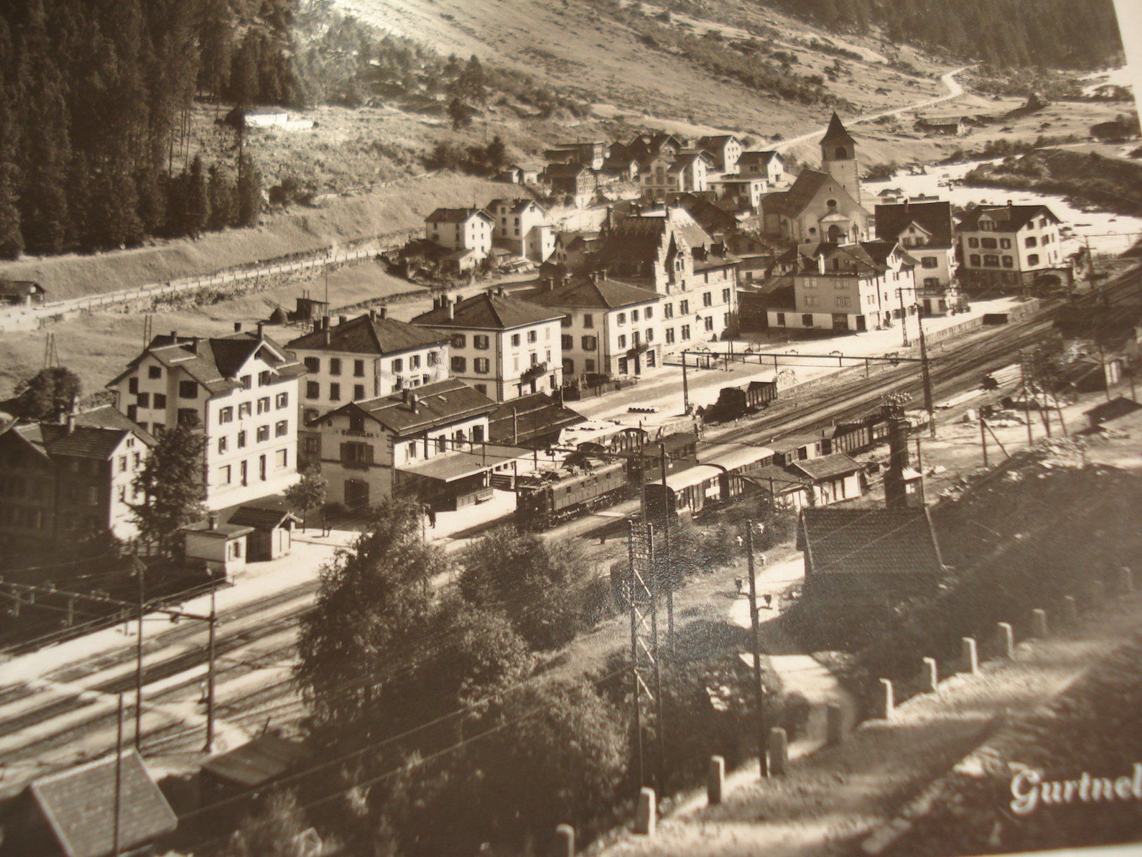 Ansichtskarten: Gurtnellen, Bahnlinie, 1925, gelaufen – Gebraucht aus Niederwil AG von morostahu 1