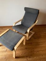 IKEA Poäng Sessel mit Hocker dunkelgrau gebraucht