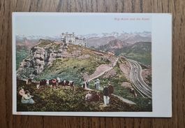 antike Karte Rigi Kulm und die Alpen