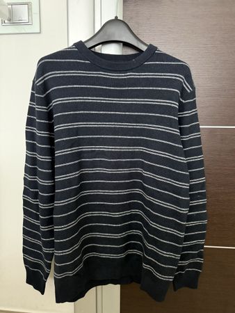 Maglione Uomo MANOR blu a righe, taglia S - Ottimo Affare!