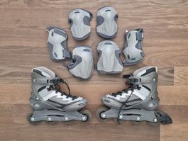 Inline-Skates Gr. 42 inkl. Protektoren