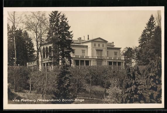 Ansichtskarten: AK Zürich-Enge, Villa Rietberg – Gebraucht aus Berlin von bartko-reher