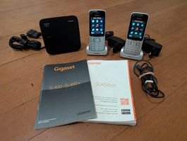 Gigaset SL400A Basis + zwei SL450HX Mobilteile